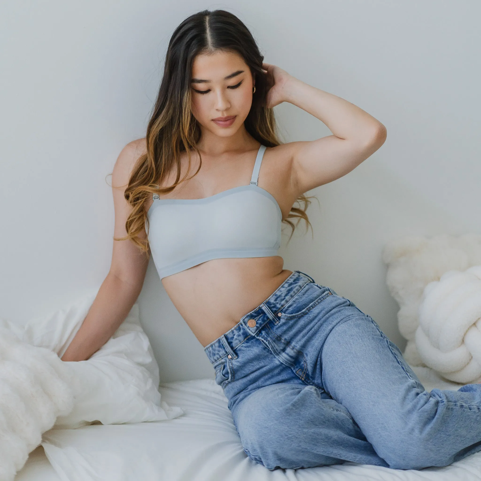 5D Ultra-Ventilation Lightweight Wireless Bandeau (In-built Padding) in Pearl Ice (Size S Only)