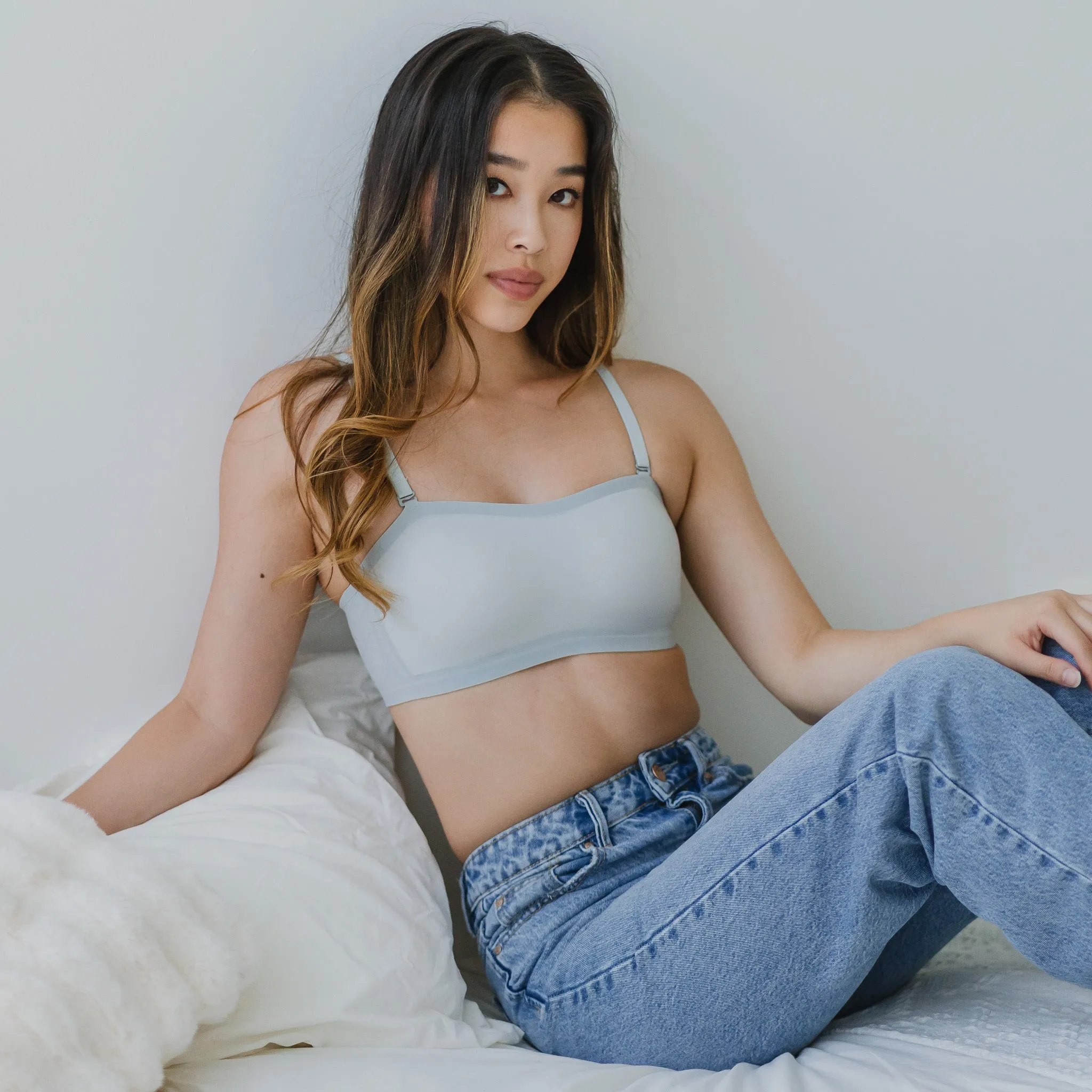 5D Ultra-Ventilation Lightweight Wireless Bandeau (In-built Padding) in Pearl Ice (Size S Only)