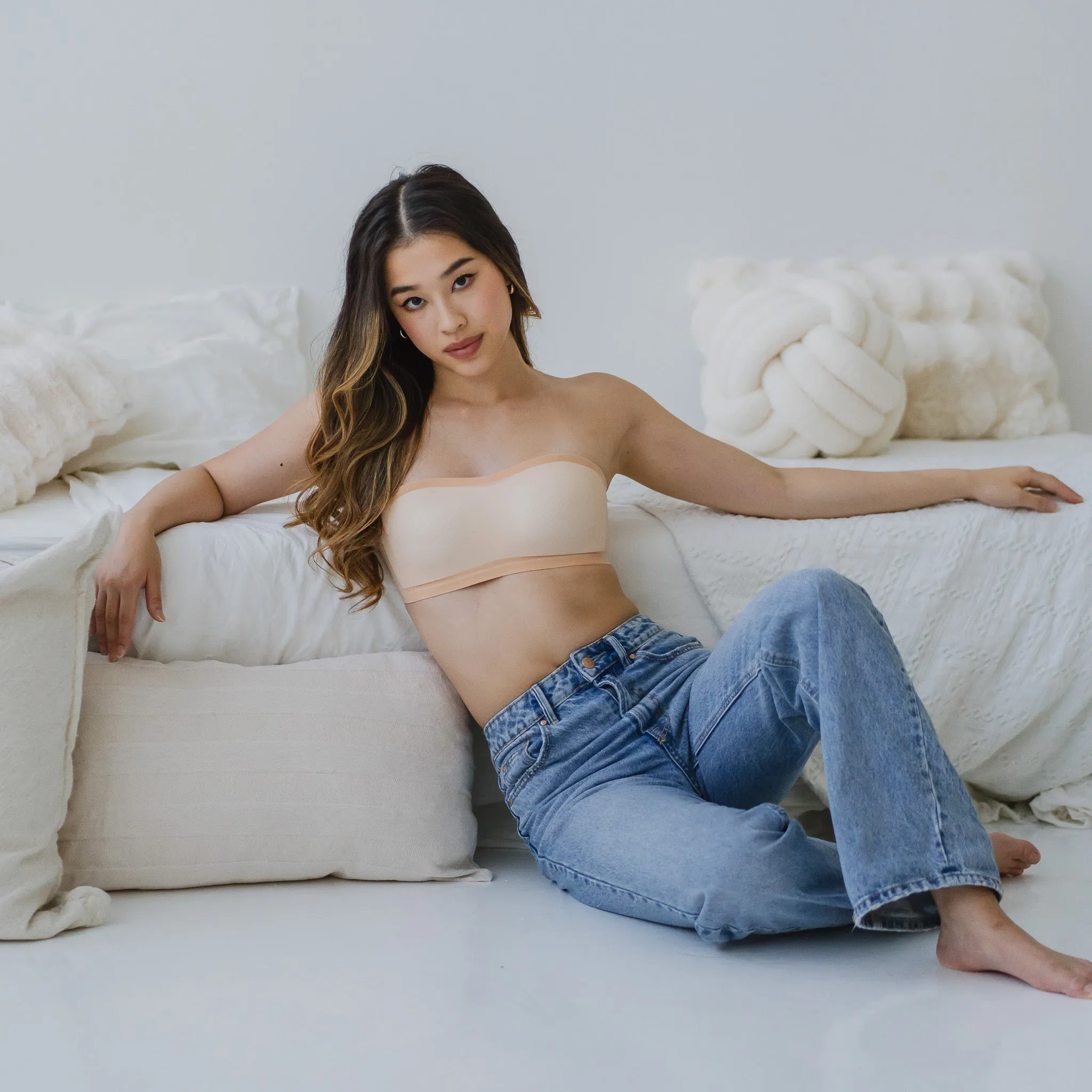5D Ultra-Ventilation Lightweight Wireless Bandeau (In-built Padding) in Pearl Nude (Size S Only)