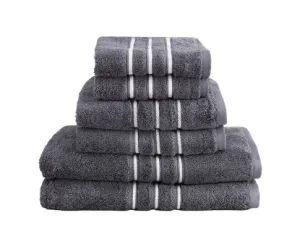 6 Pack Bath Towels Set Cotton Towel Grey