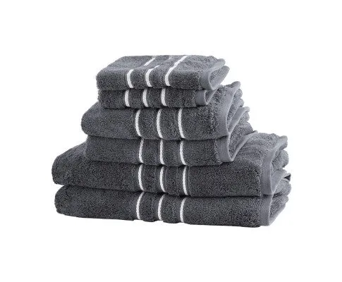 6 Pack Bath Towels Set Cotton Towel Grey