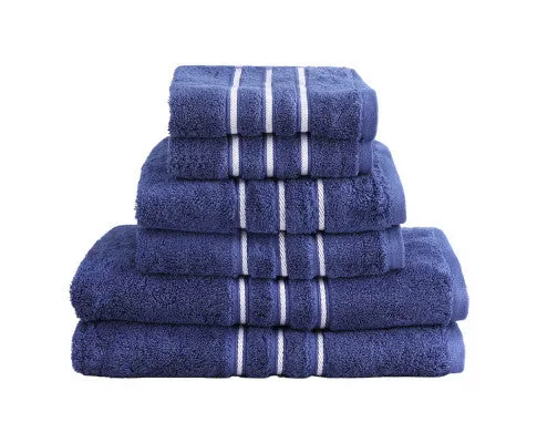 6 Pack Bath Towels Set Cotton Towel Navy