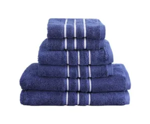 6 Pack Bath Towels Set Cotton Towel Navy