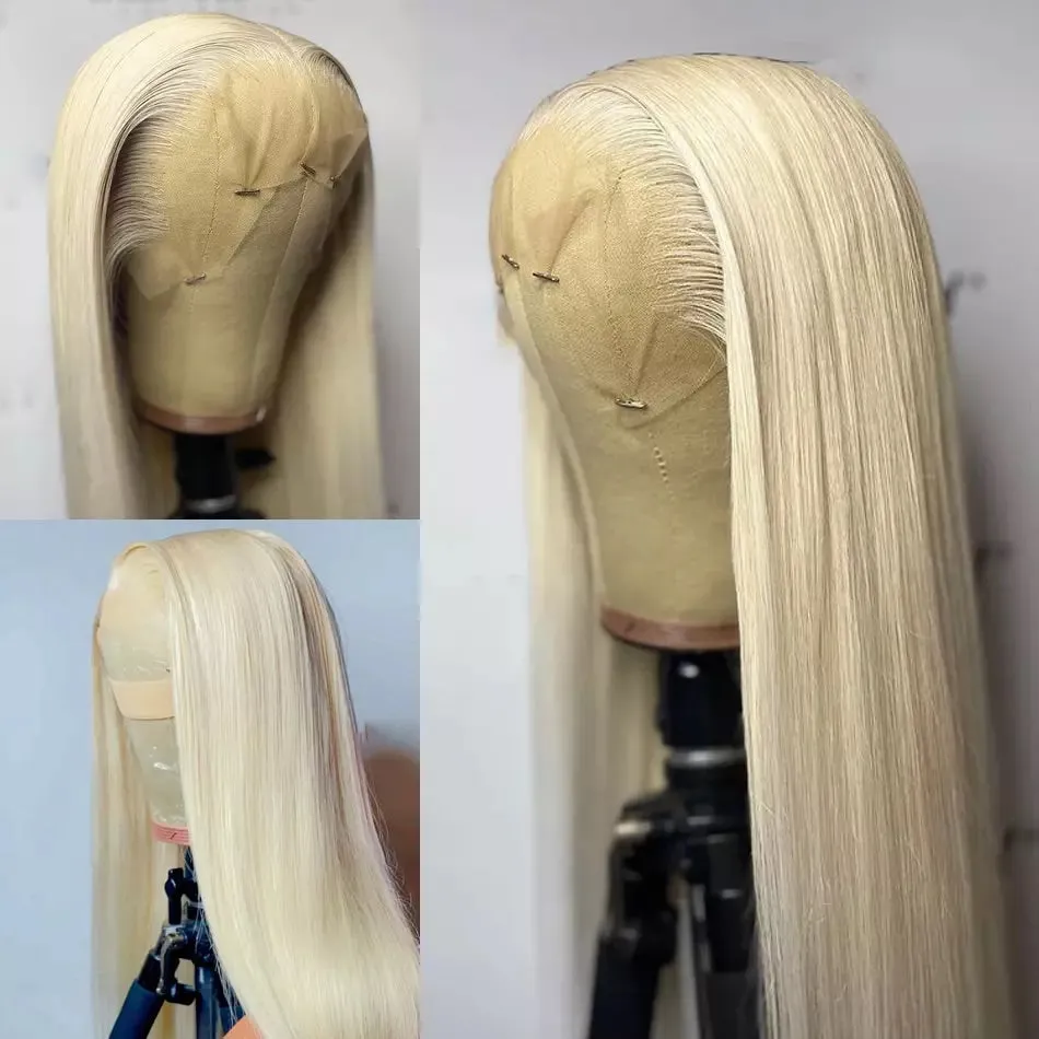 613 Blonde Bone Straight Human Hair Lace Front Wig For Women