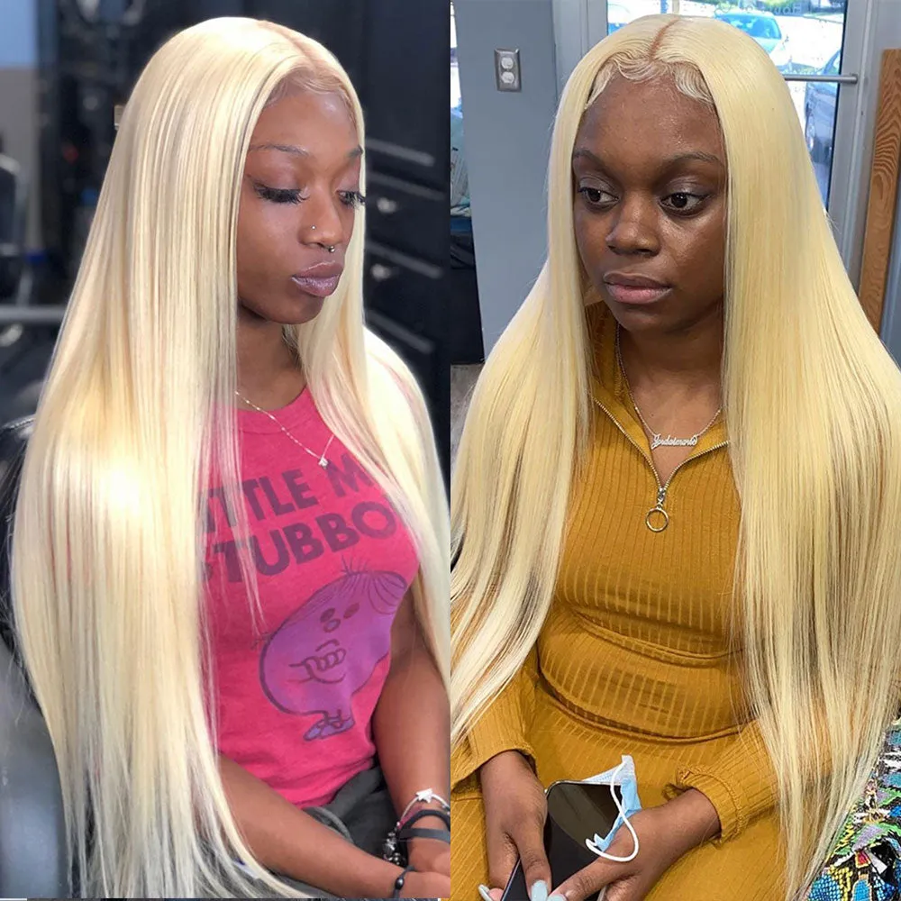 613 Blonde Bone Straight Human Hair Lace Front Wig For Women
