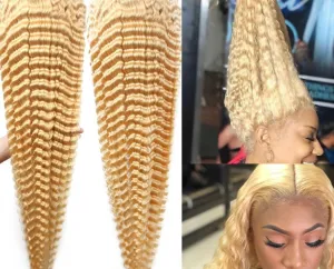 613 Honey Blonde Deep Wave Wig HD Lace Frontal Human Hair Wigs