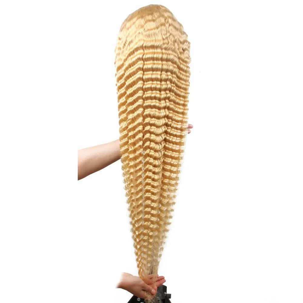 613 Honey Blonde Deep Wave Wig HD Lace Frontal Human Hair Wigs