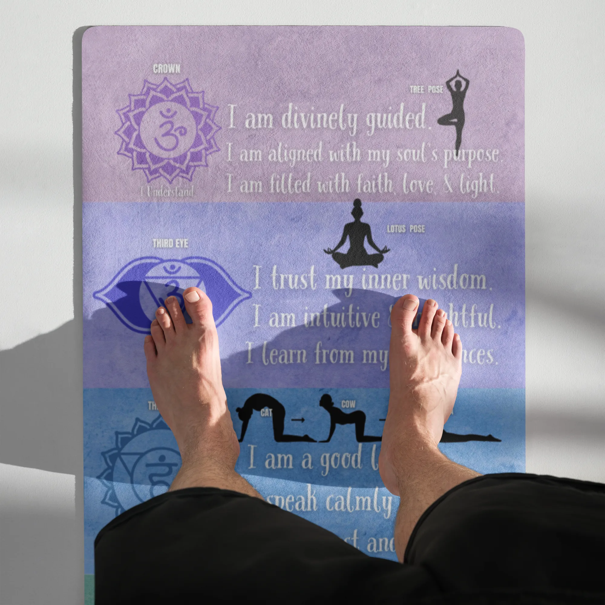 7 Chakra Affirmations Yoga mat