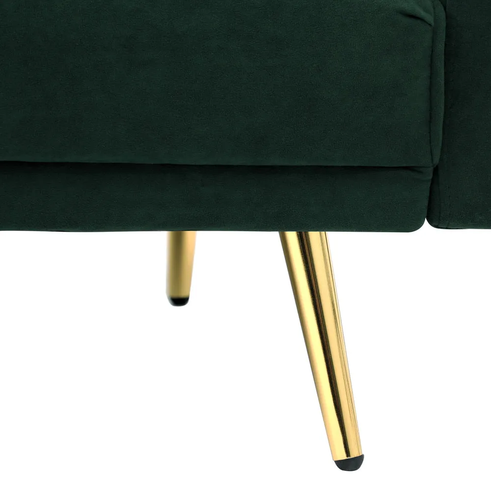 ABBY 3 Seater Sofa Bed Convertible Velvet Green