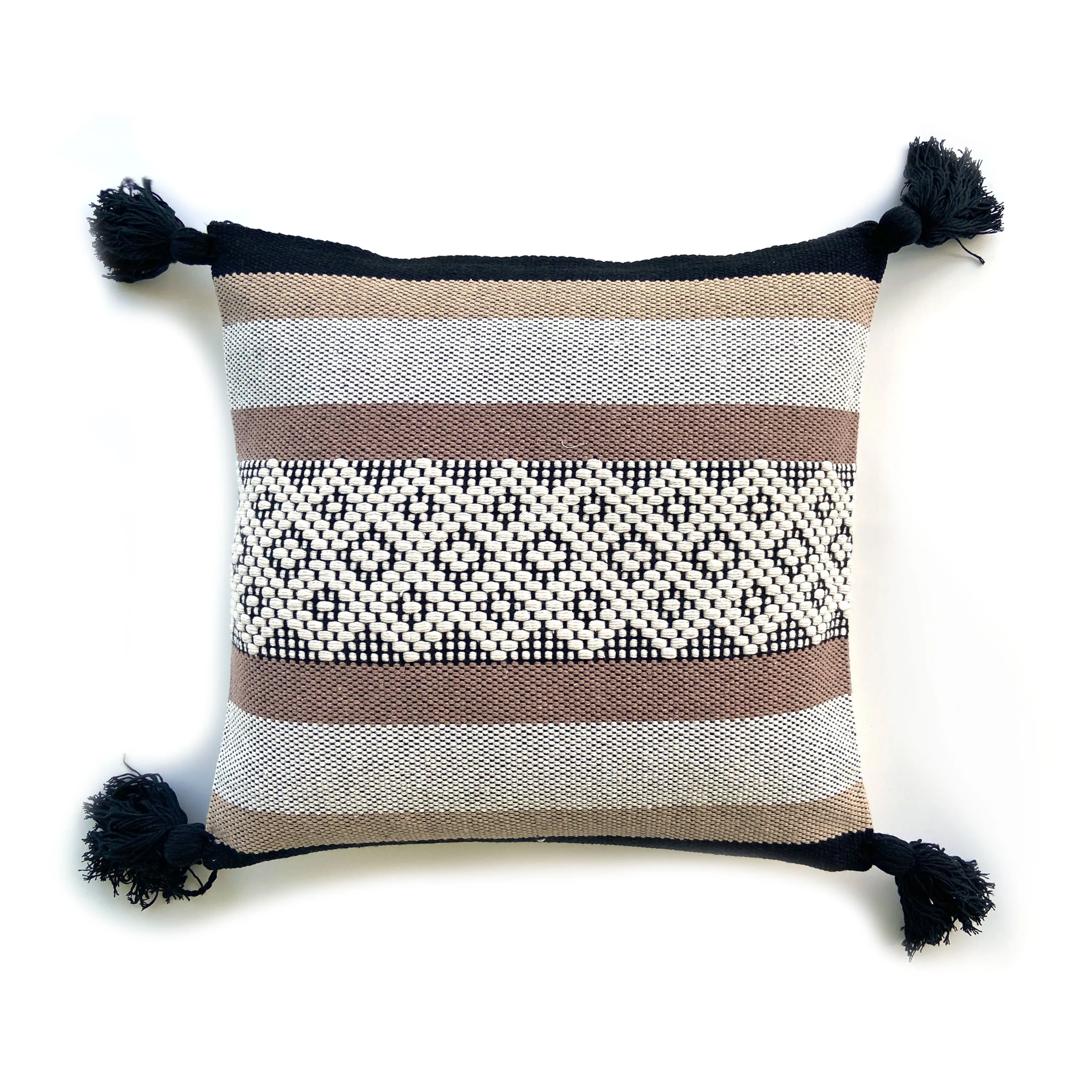 Accent Cotton Pillow with Geometric Design