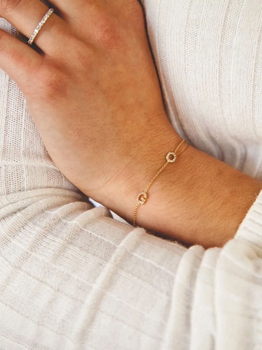 Add a Diamond Initial 14K