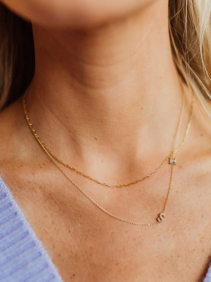 Add a Diamond Initial 14K