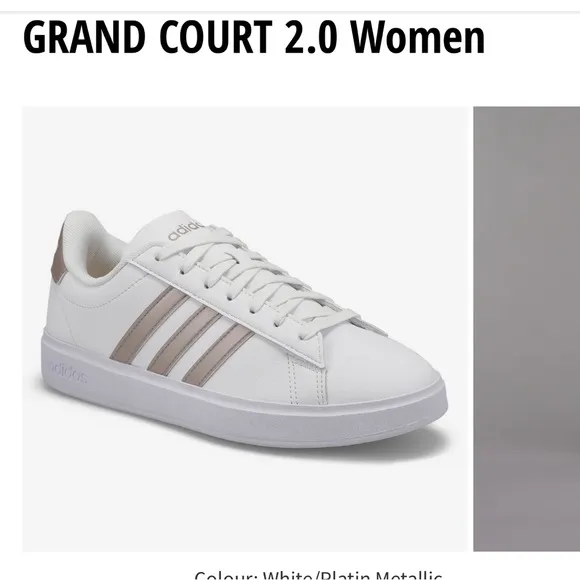 Adidas GRAND COURT 2.0 Women White and Beige Sneakers