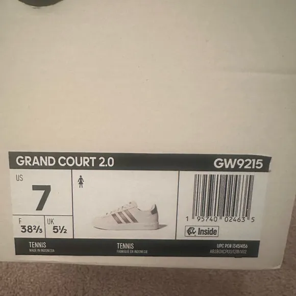 Adidas GRAND COURT 2.0 Women White and Beige Sneakers