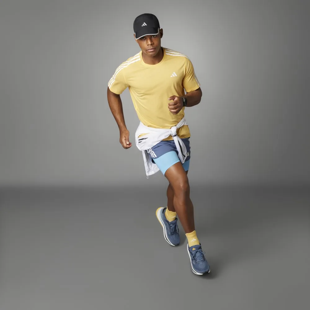 Adidas Mens Own The Run 3-Stripes Tee
