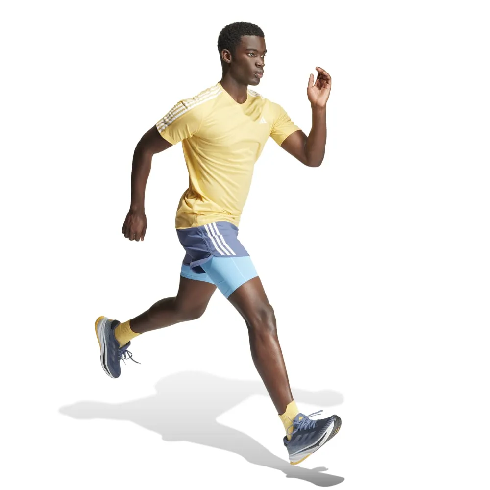 Adidas Mens Own The Run 3-Stripes Tee