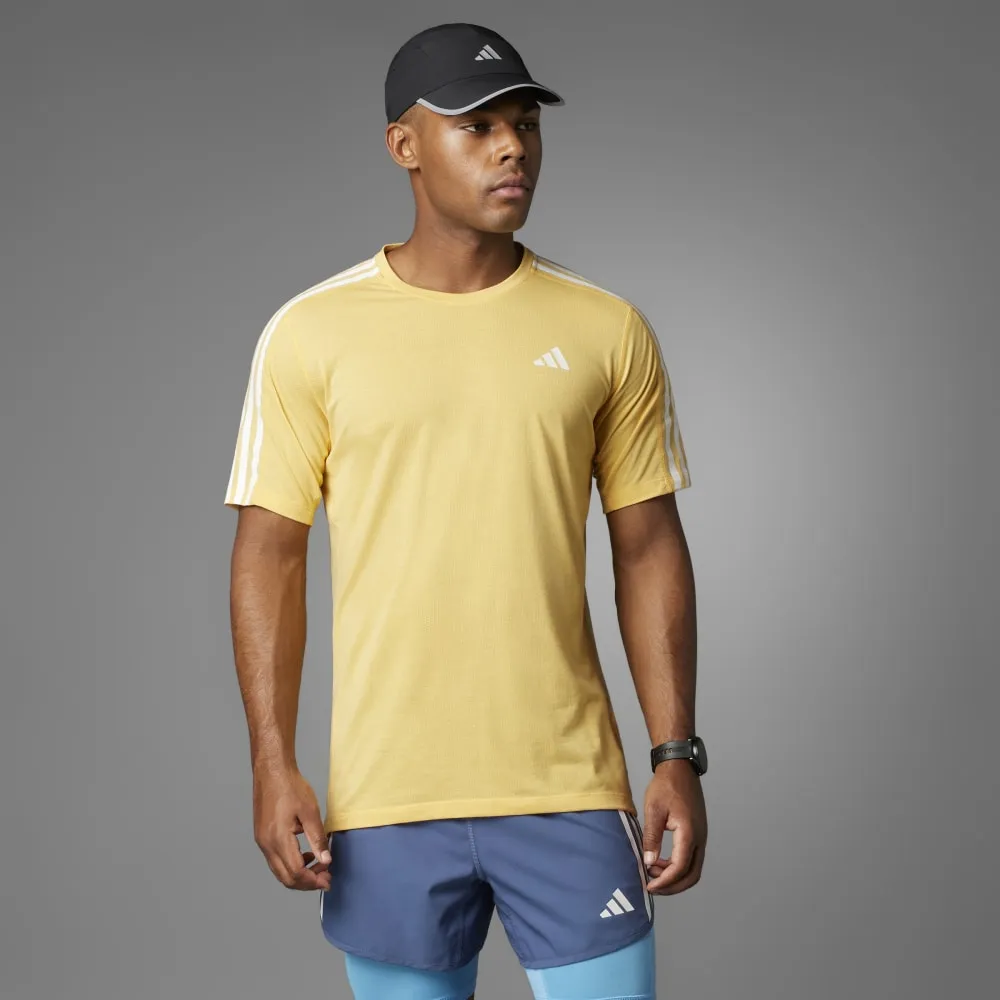 Adidas Mens Own The Run 3-Stripes Tee