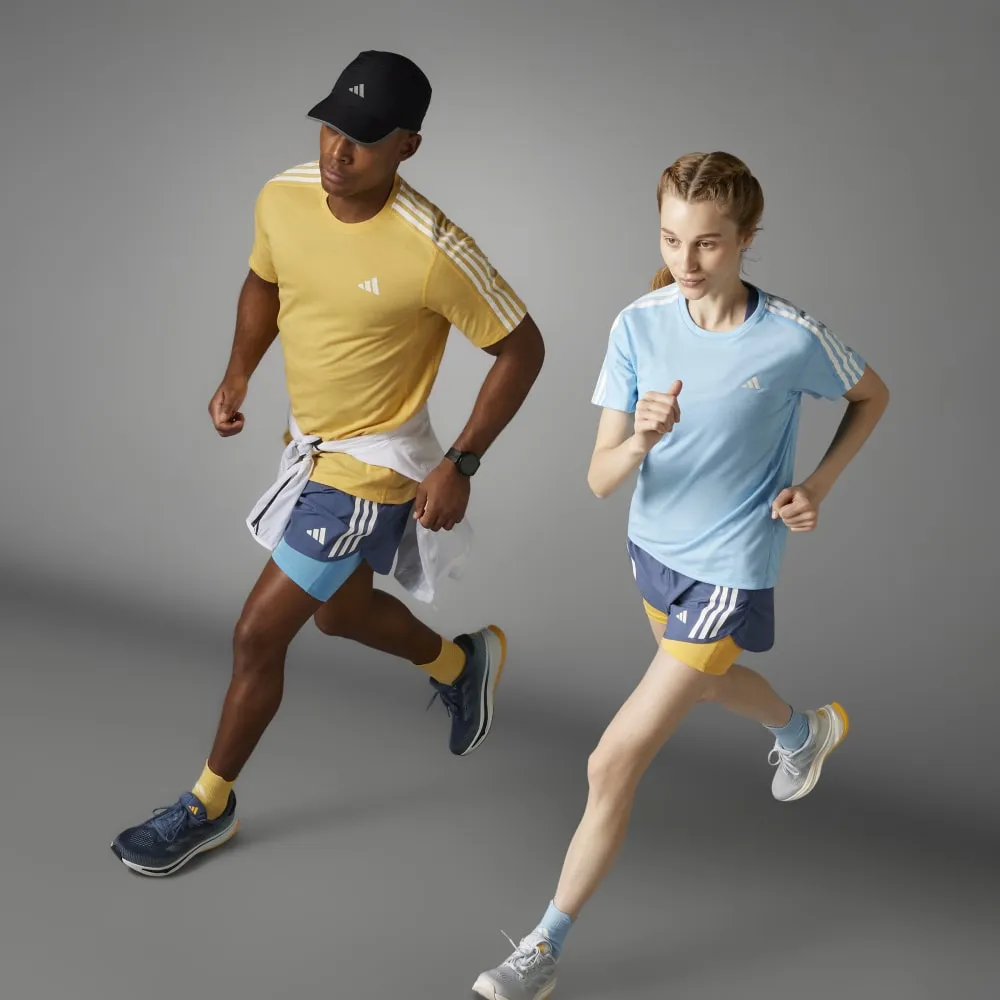 Adidas Mens Own The Run 3-Stripes Tee