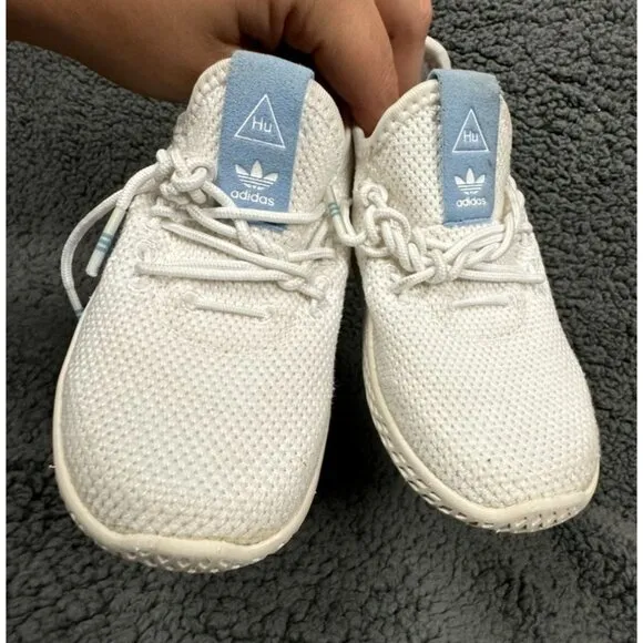 Adidas Pharrell Williams Hu Sneaker Tennis Shoes White Toddler 9.5 9 1/2 BB6830
