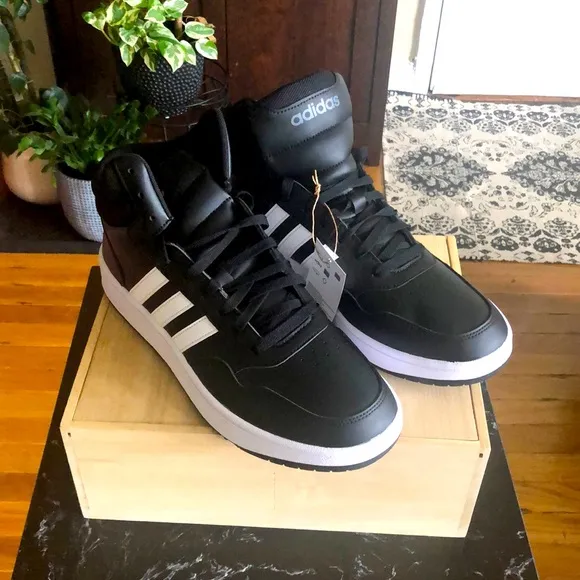 🤍adidas Sneakers Men's Essentials- 416 HOOPS 3.0 MID CLASSIC VINTAGE SHOES-US11