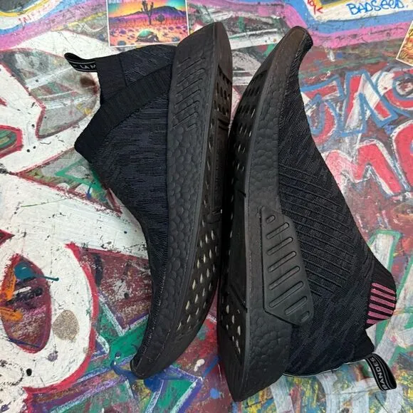 Adidas NMD City Sock 2 Primeknit Black/Pink Boost Sole Slip-On Shoes - Men’s 10