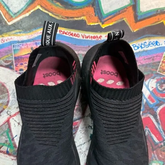 Adidas NMD City Sock 2 Primeknit Black/Pink Boost Sole Slip-On Shoes - Men’s 10