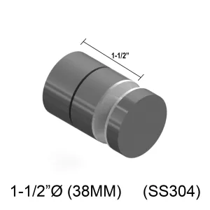 Adj 12M Standoff - 1-1/2" X 1-1/2" Base Height - SS304 (BS, MBL)