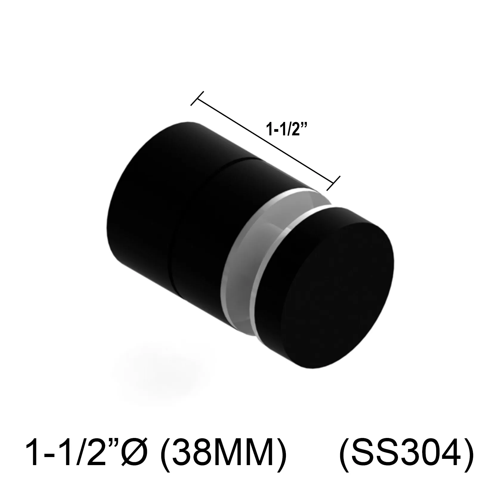 Adj 12M Standoff - 1-1/2" X 1-1/2" Base Height - SS304 (BS, MBL)