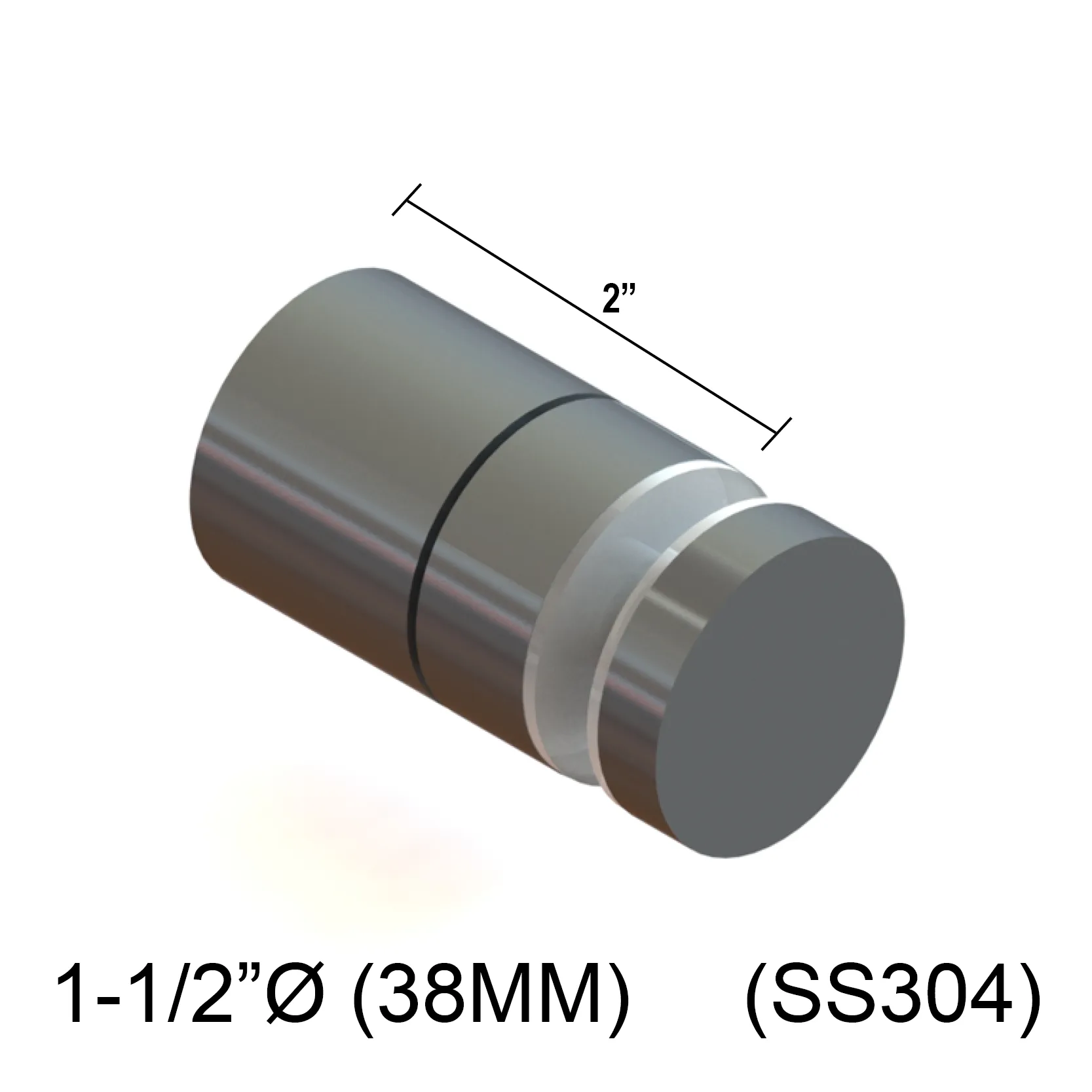 Adj 12M Standoff - 1-1/2" X 2" Base Height - SS304 (BS, MBL)