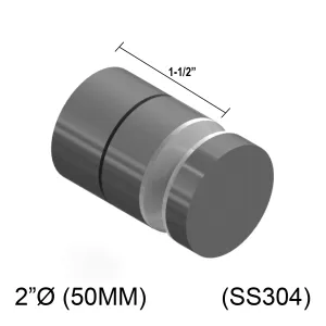 Adj 12M Standoff - 2" X 1-1/2" Base Height - SS304 (BS, MBL)