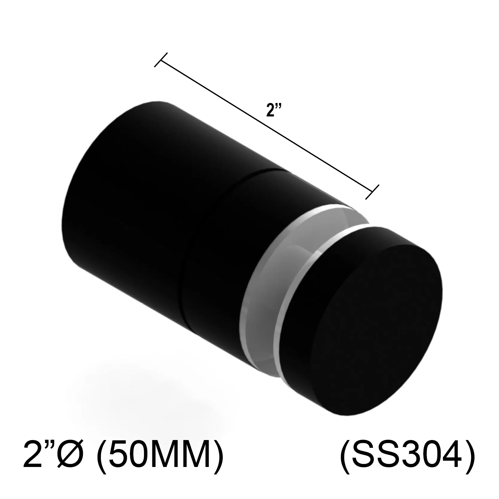 Adj 12M Standoff - 2" X 2" Base Height - SS304 (BS, MBL)