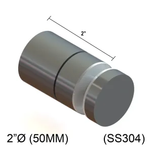 Adj 12M Standoff - 2" X 2" Base Height - SS304 (BS, MBL)