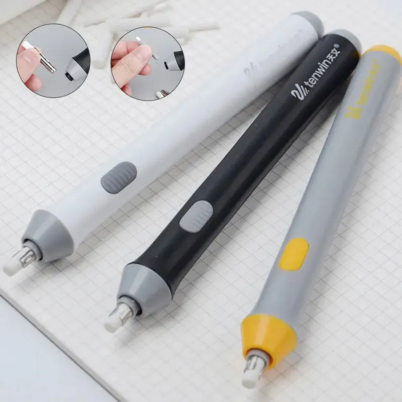 Adjustable Electric Eraser with Refills - Battery-Powered Sketching Tool