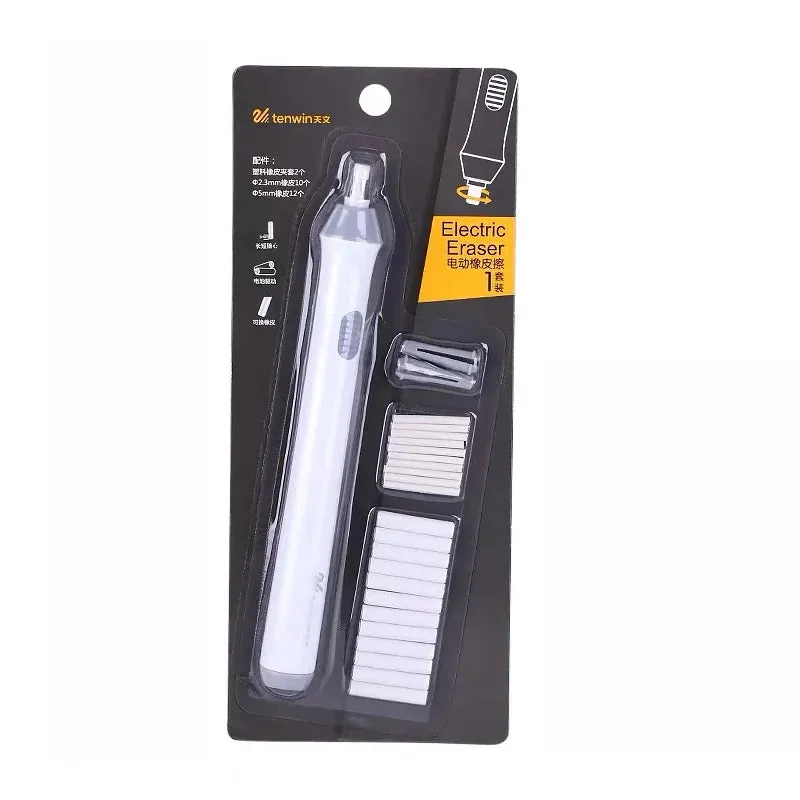 Adjustable Electric Eraser with Refills - Battery-Powered Sketching Tool