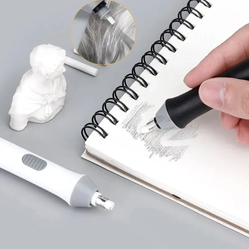 Adjustable Electric Eraser with Refills - Battery-Powered Sketching Tool