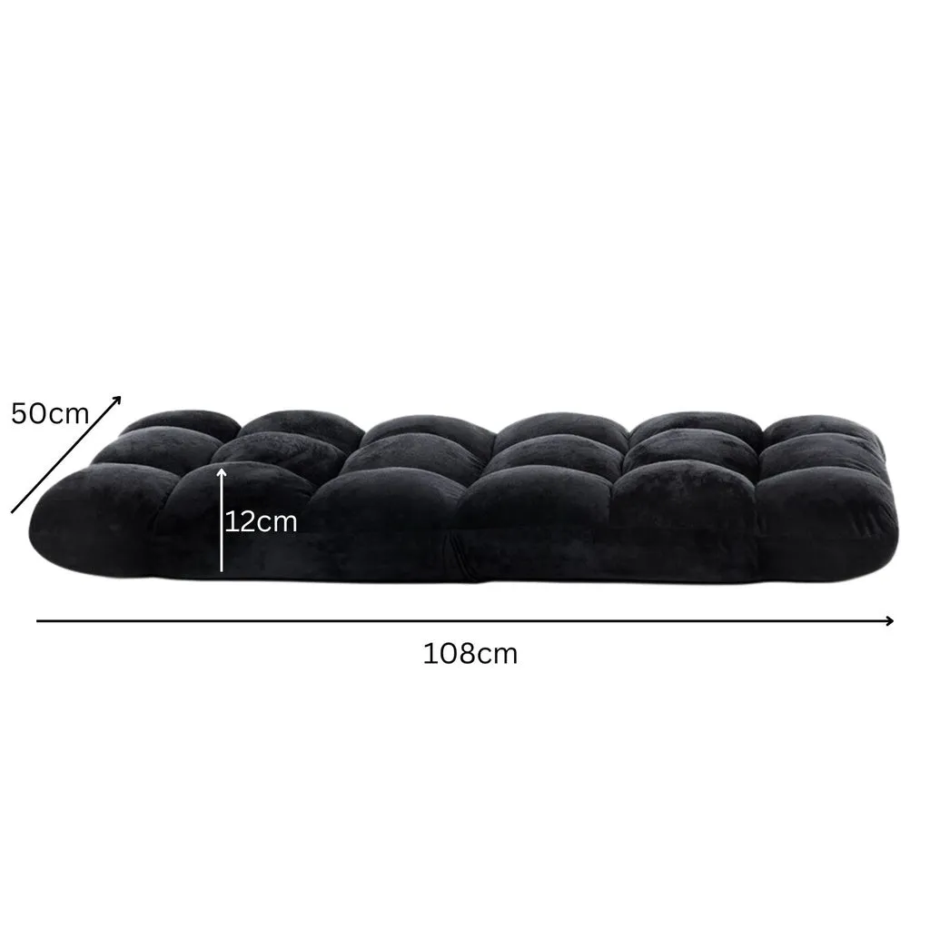 Adjustable Floor Chair Lounge Sofa Bed Recliner (Black) EK-FLSR-101-LZQ