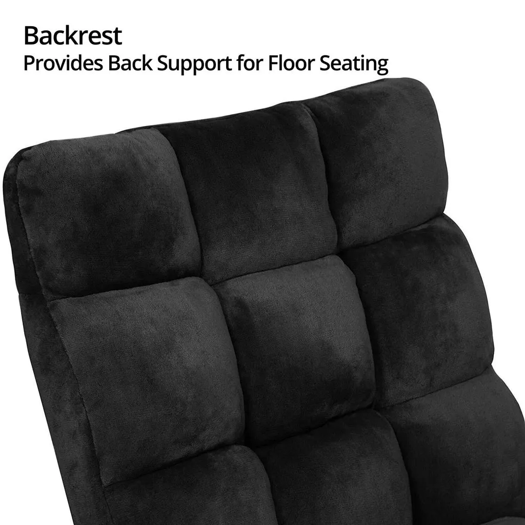 Adjustable Floor Chair Lounge Sofa Bed Recliner (Black) EK-FLSR-101-LZQ