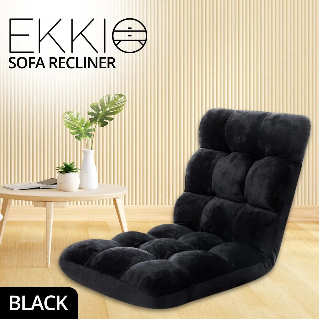 Adjustable Floor Chair Lounge Sofa Bed Recliner (Black) EK-FLSR-101-LZQ