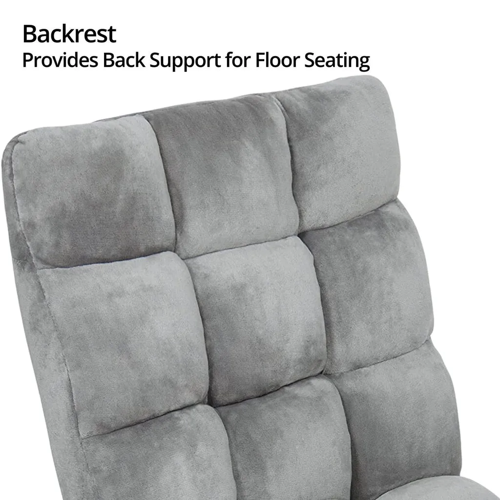 Adjustable Floor Chair Lounge Sofa Bed Recliner (Silver Grey) EK-FLSR-100-LZQ