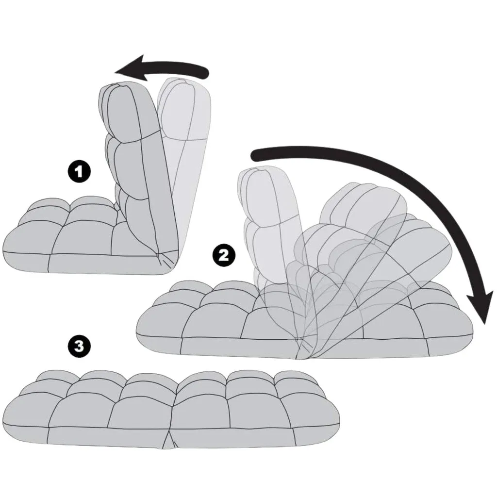 Adjustable Floor Chair Lounge Sofa Bed Recliner (Silver Grey) EK-FLSR-100-LZQ