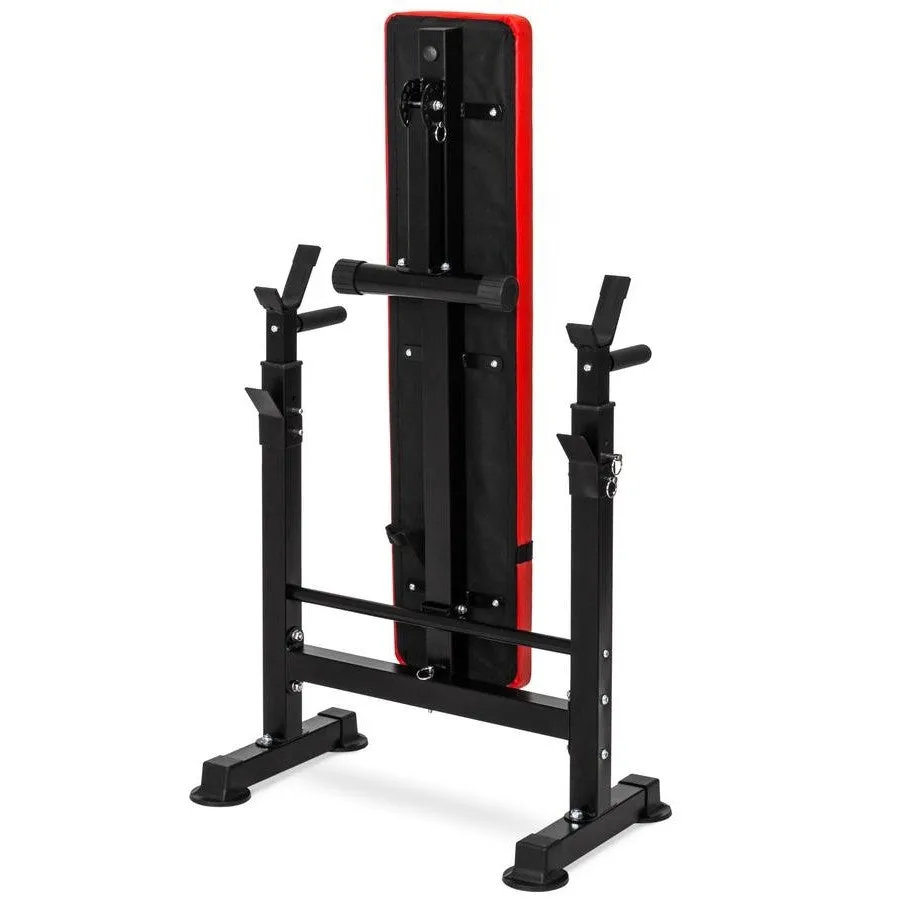 Adjustable Folding Flat Bench Press Barbell Weight Rack Home Gym