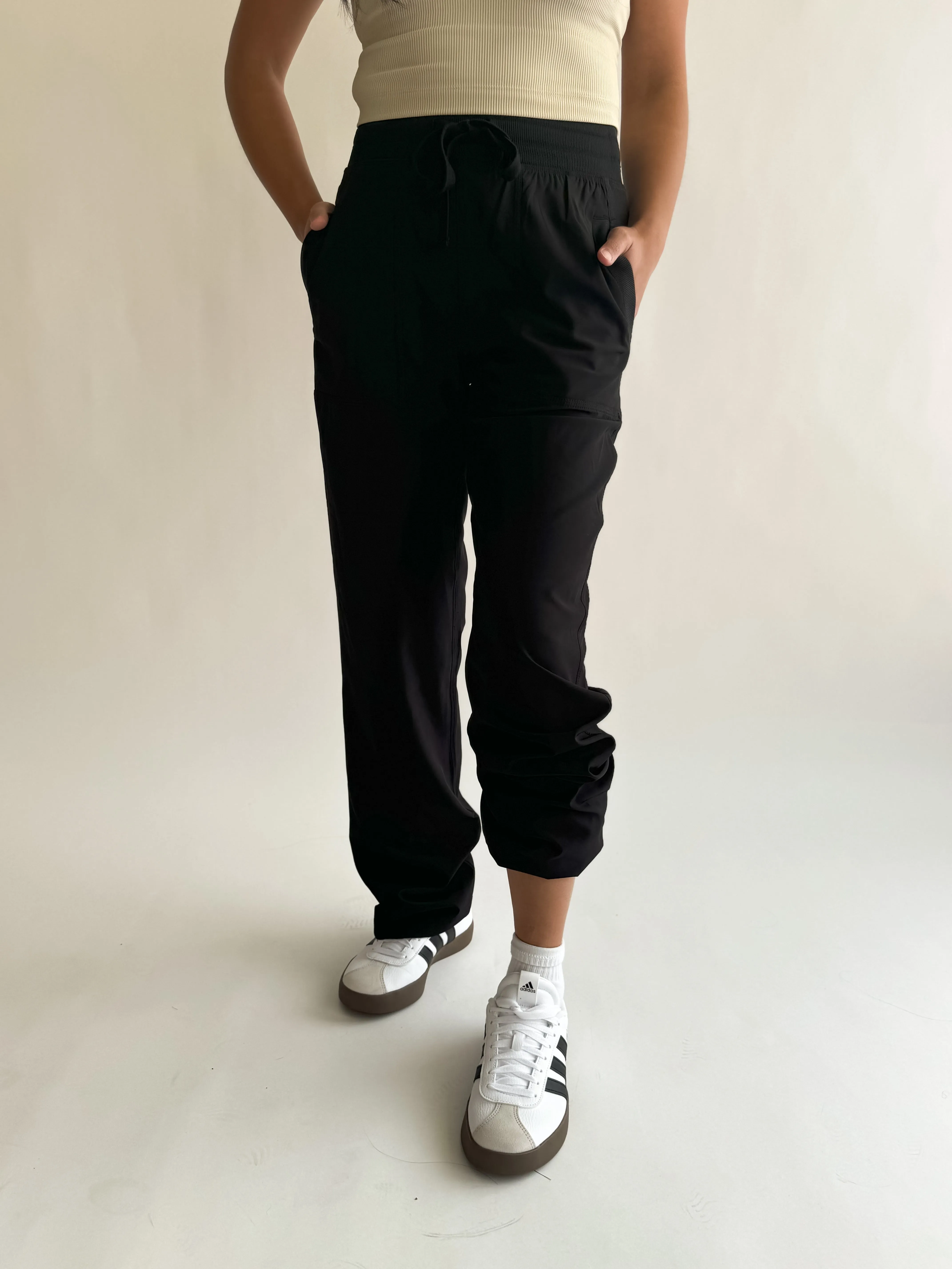 Adjustable Length Straight Leg Pant in Black