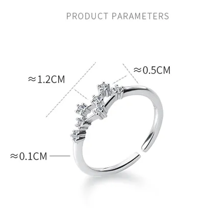 Adjustable Rhinestone Zodiac Sign Ring