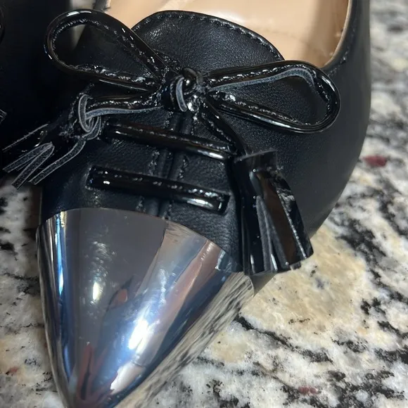 Adrienne Vittadini Chrome Toe Slingback Shoes