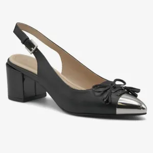 Adrienne Vittadini Chrome Toe Slingback Shoes