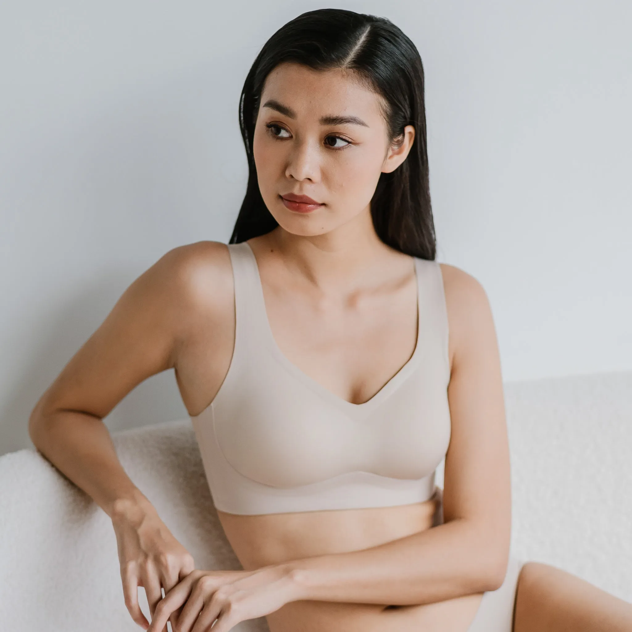 Air-ee Seamless Bra in Almond Nude - Thick Straps (Signature Edition)