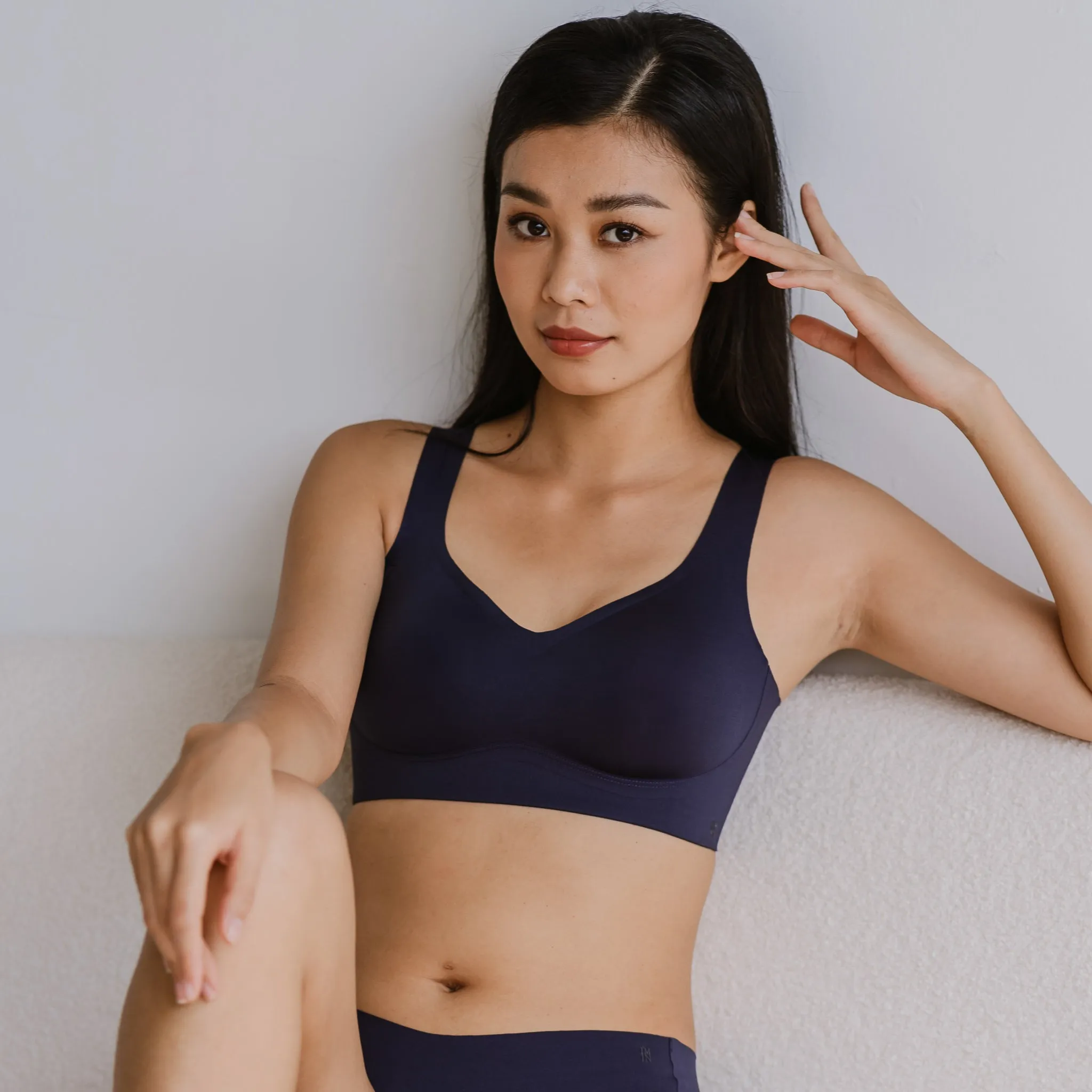 Air-ee Seamless Bra in Midnight Blue - Thick Straps (Signature Edition)