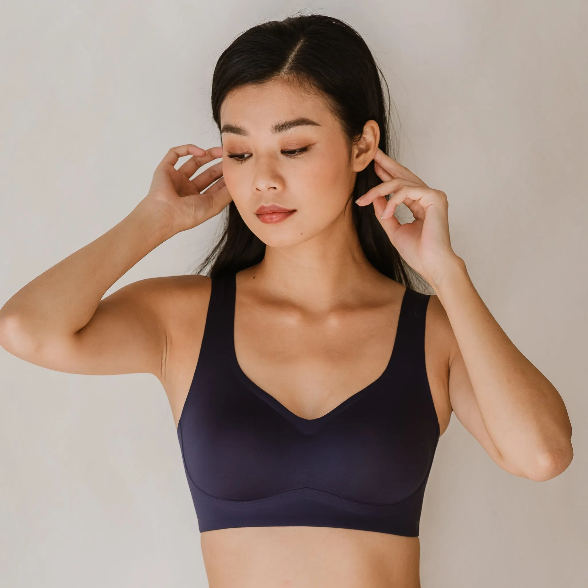 Air-ee Seamless Bra in Midnight Blue - Thick Straps (Signature Edition)