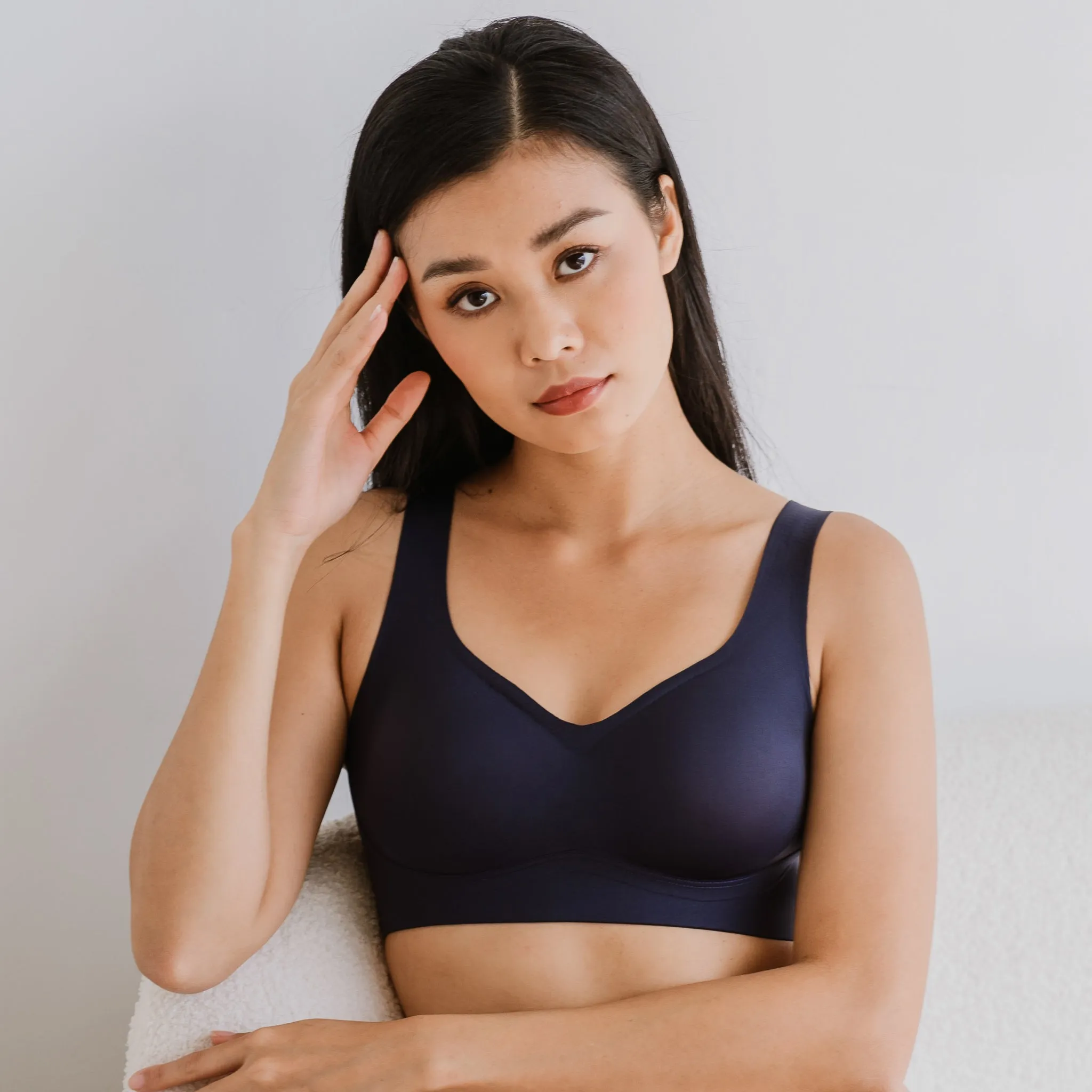 Air-ee Seamless Bra in Midnight Blue - Thick Straps (Signature Edition)