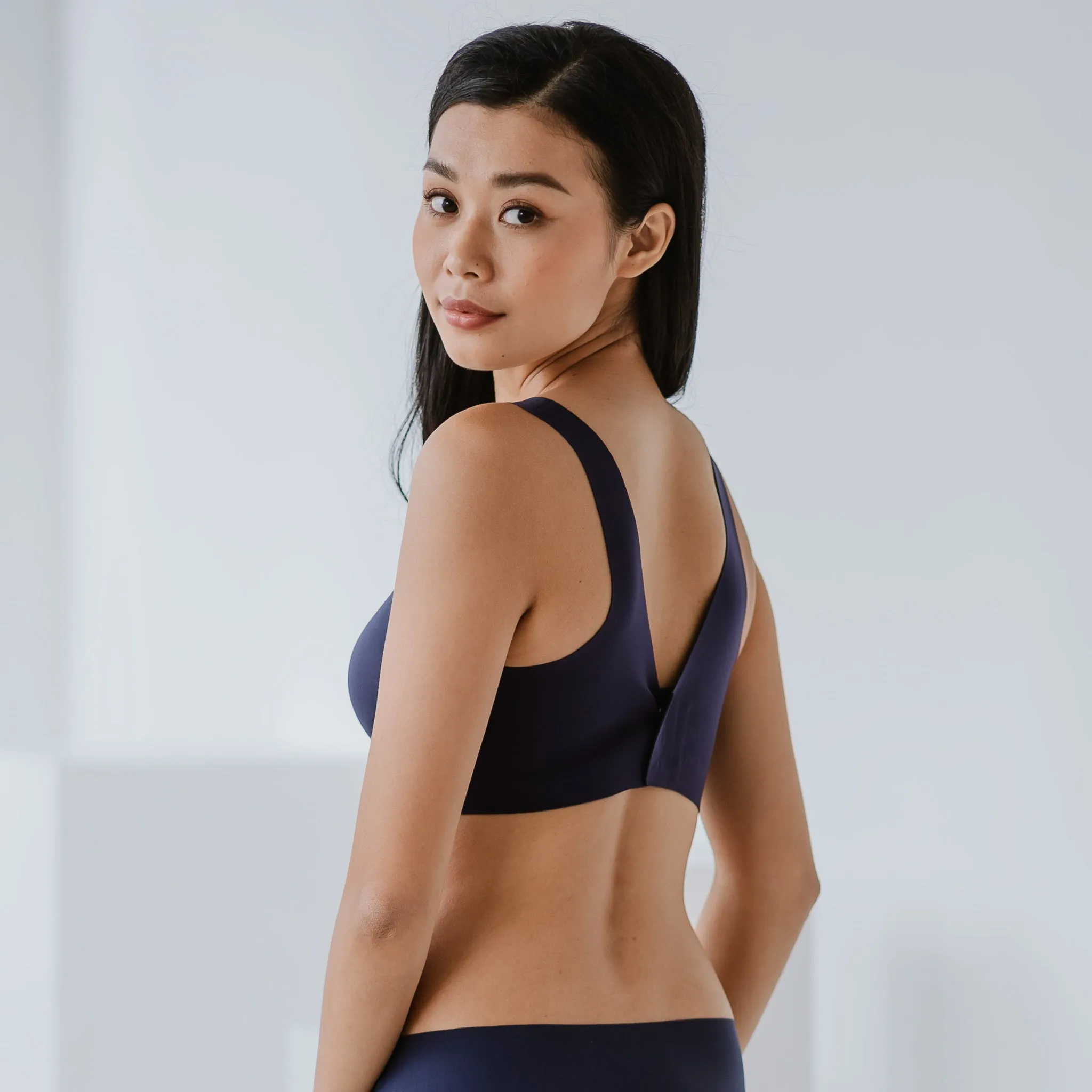 Air-ee Seamless Bra in Midnight Blue - Thick Straps (Signature Edition)